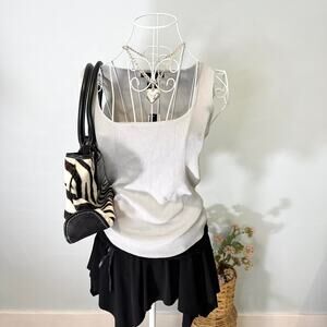 NWT Cute vintage y2k gray ribbed stretchy tank top